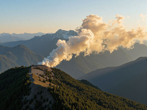 山脉航拍全景图,连绵起伏的山峦,云雾缭绕,展现壮丽自然风光